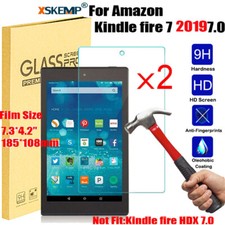 2Pcs for Amazon Kindle Fire 7 2019 9th Tempered Glass Screen Protector Cover