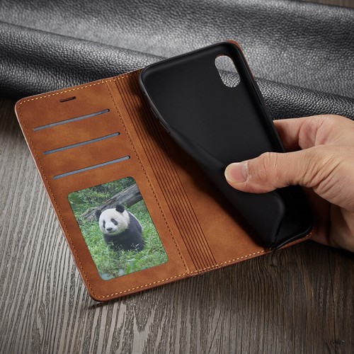 For iPhone 16e/16/15/14/13/12/11 XR SE 8 Magnetic Wallet Case Leather Flip Cover - Picture 10 of 24