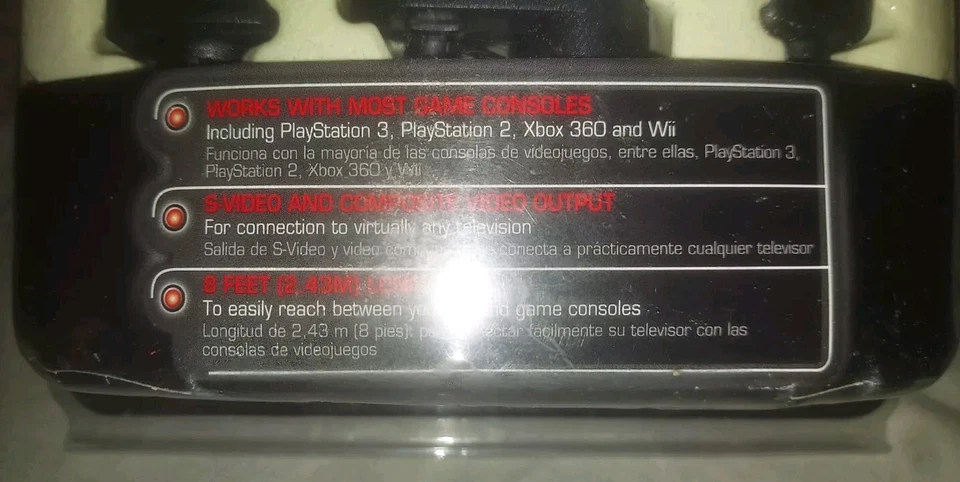 Gigaware Universal Composite/ S-Video Gaming Cable PS3 PS2 Xbox 360 Wii New - Image 2 of 4