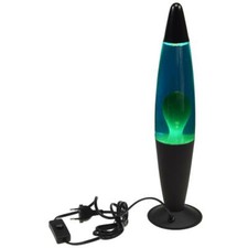 Lavalampe Glas Metallfuß inkl Leuchtmittel rot gelb blau grün lila metallic 40cm