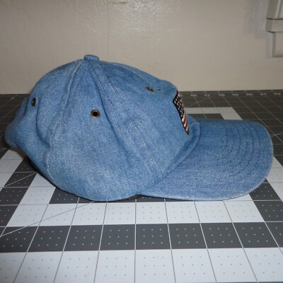 Liz Claiborne Hat Denim Embroidered American Flag Made In  display picture 3