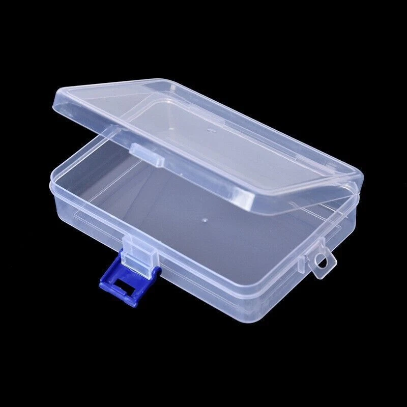 3pc Clear Plastic Box Jewelry Storage Container Beads Case Small Items Organizer - Image 3 of 4