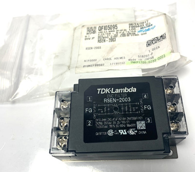 TDK-Lambda RSEN-2003 EMC Power Line Filter, 250VAC 3A FNIP