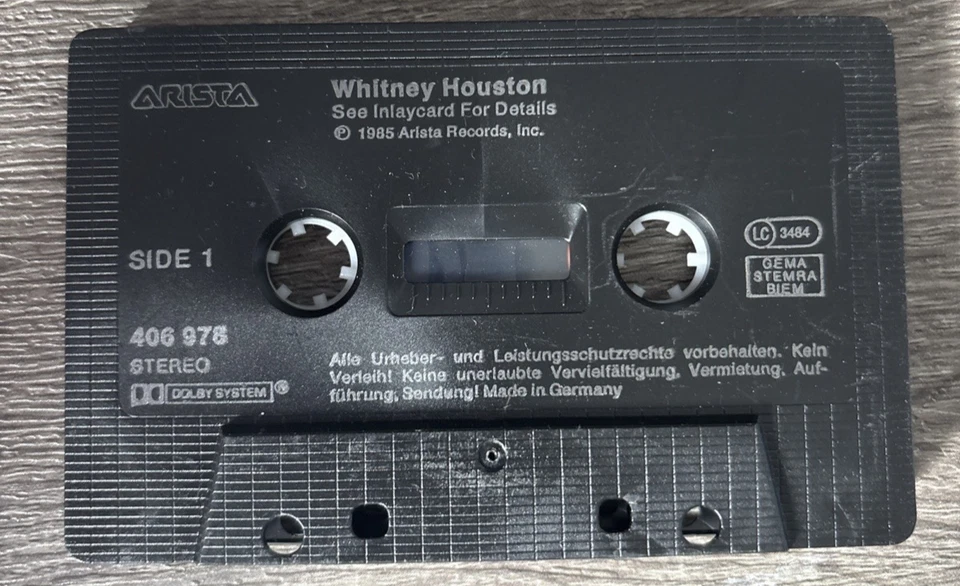 WHITNEY HOUSTON - Self Titled : Cassette Album - Arista Records 1985 - VG+ - Image 3 of 4