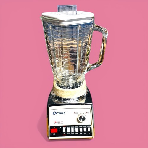 Vintage Osterizer 14 Speed Blender Chrome with Glass Pitcher 5 Cup Glass 848-31N