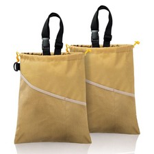 GNEGNI 2PCS Car Garbage Can, Hanging Trash Bag with 13.25 inches, Yellow