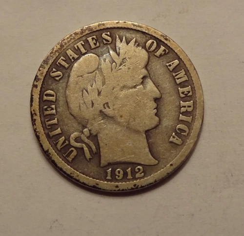 1912 S BARBER DIME.   VERY GOOD CONDITION.