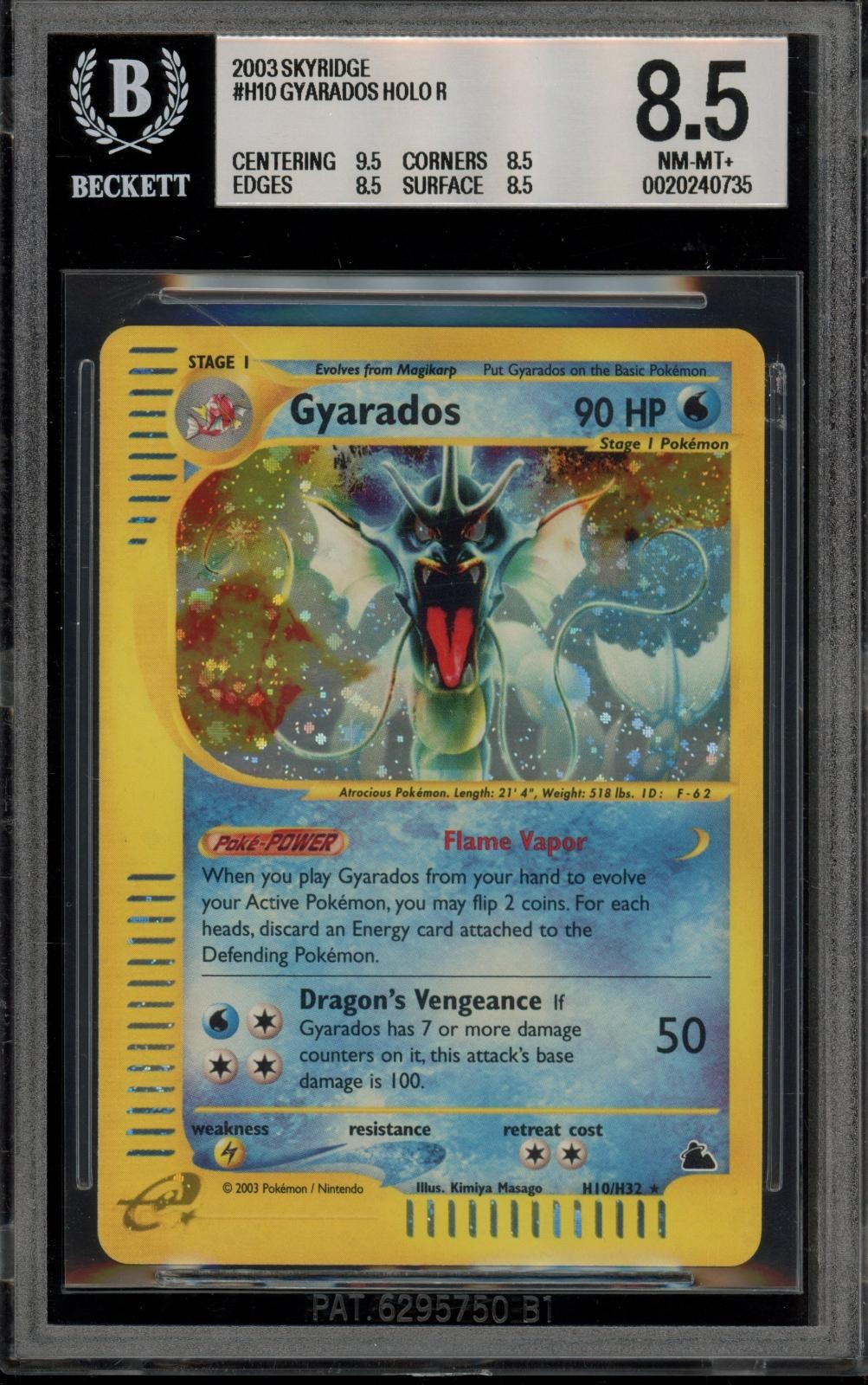 Pokemon Gyarados Holo Skyridge H10 Bgs 8.5