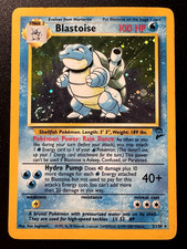Blastoise 2/130 Set Base 2 Carte Pokemon Holo Foil Rare Swirl HP
