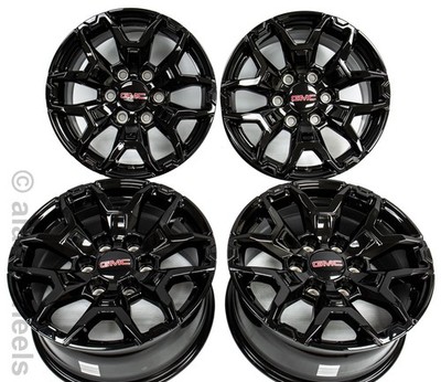 4 New Takeoff GMC Sierra Yukon 17” Factory OEM Black Wheels