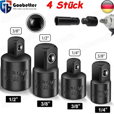 4 Stück Stecknuss Adapter Set Schlagschrauber Adapter Nuss Satz 1/4'' 3/8'' 1/2'' 