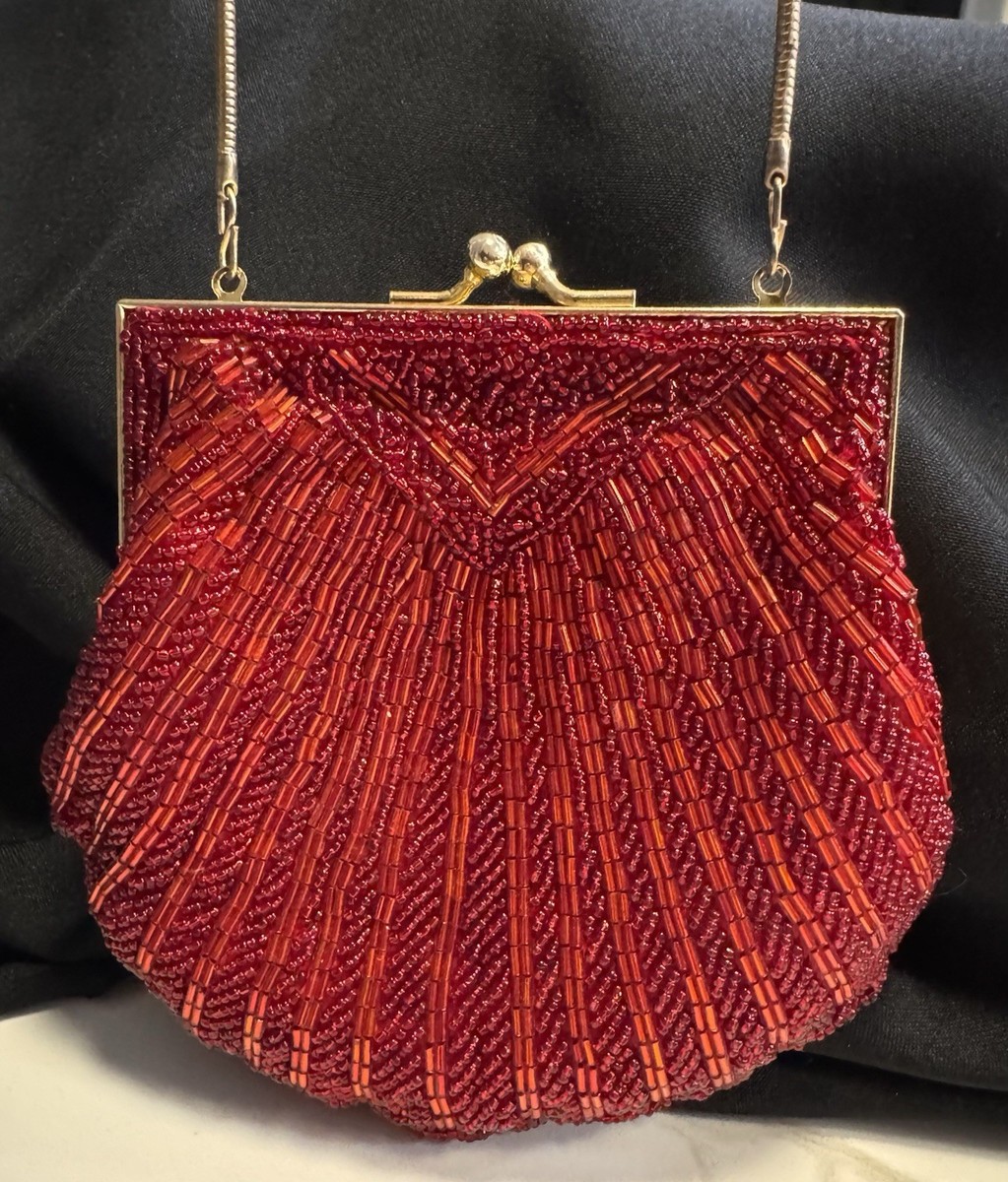 品 ヴィンテージシェルバッグ  ゴールド Carla Marchi Vintage Carla Marchi Evening Bag Purse Pleated Crossbody Clutch