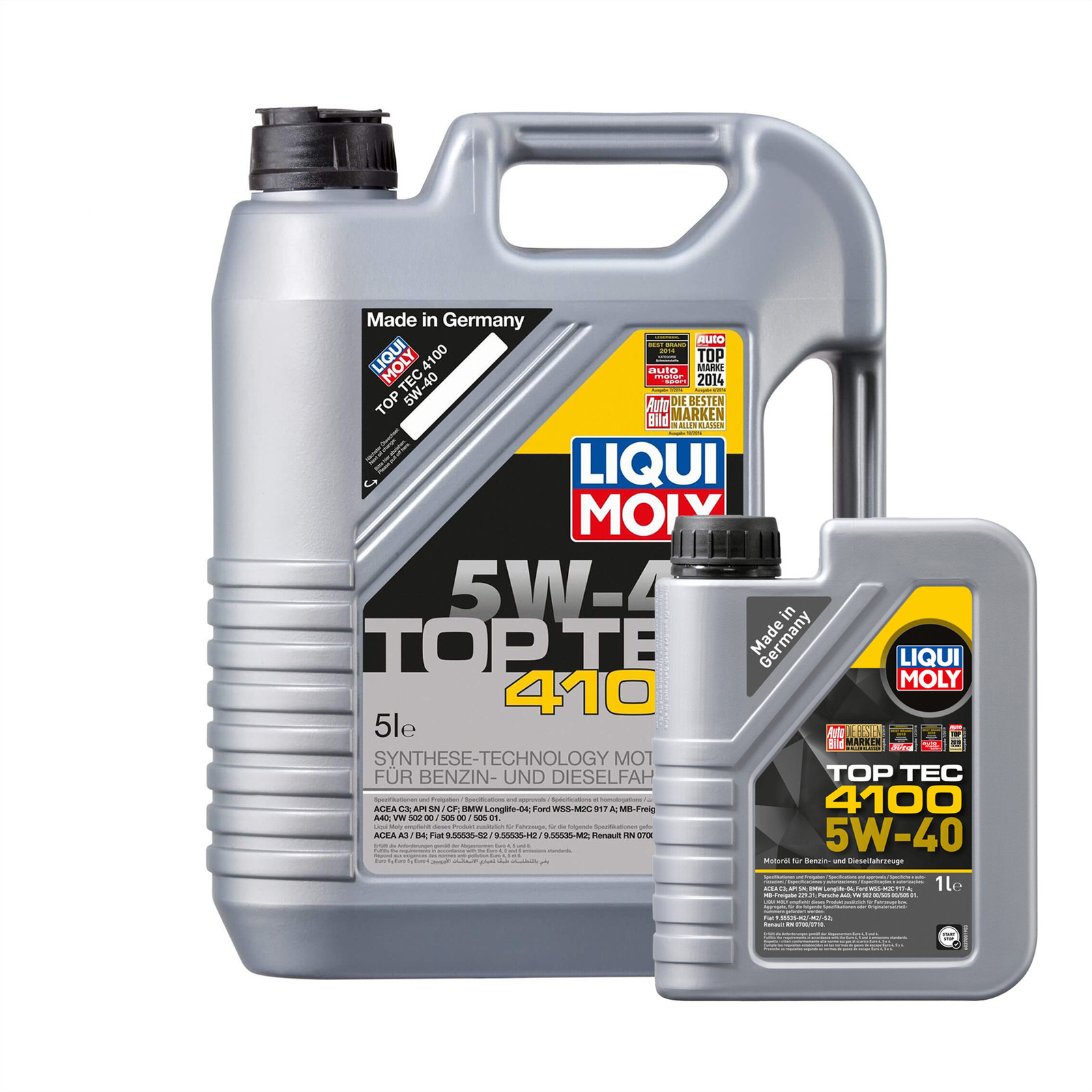 Liqui Moly 5w40 Fully Synthetic Engine Oil TOP TEC 4100 ACEA C3 API SN 6L