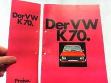 Der VW K 70. Mit der dazugehörigen Preisliste. Volkswagen, Werbe-Prospekt:
