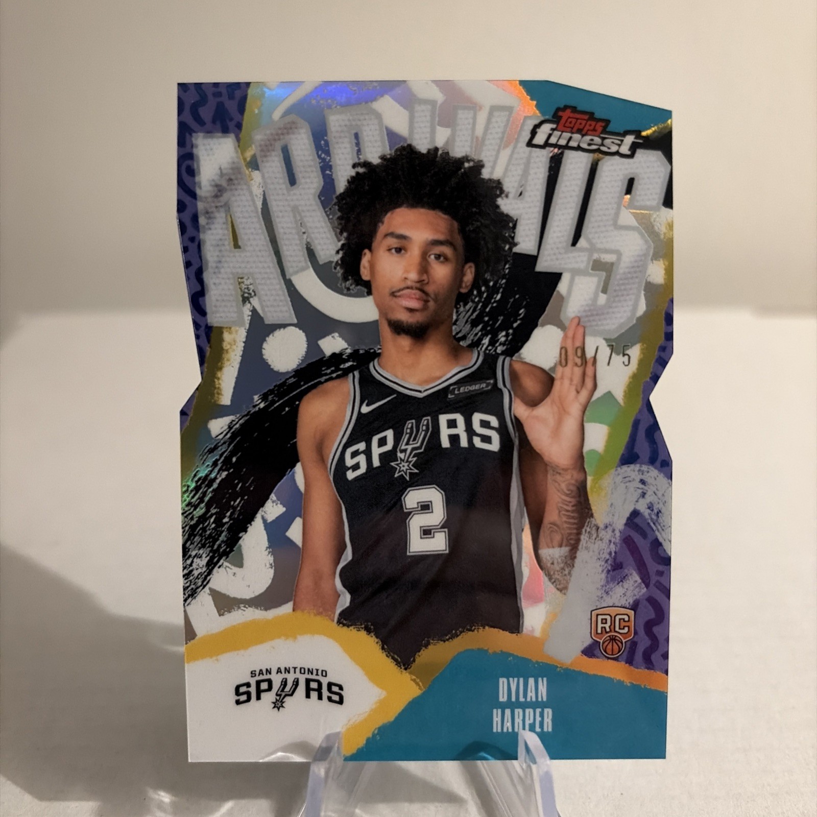 2025-26 Topps Finest Dylan Harper Arrivals /75 Die-Cut Refractor Rookie #A-2 RC