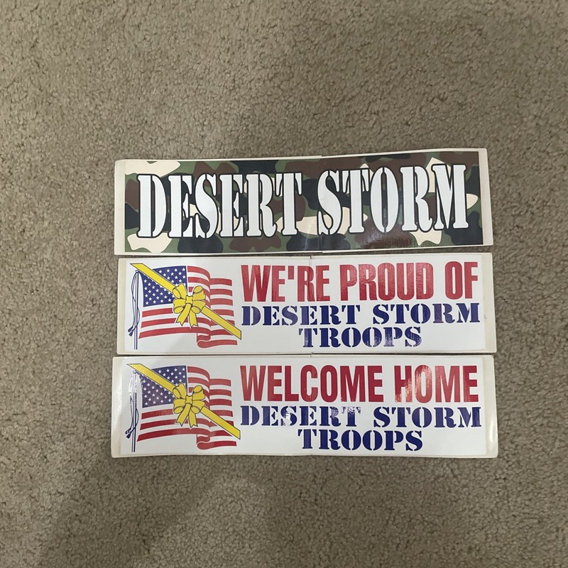 Vintage Operation Desert Storm Bumper Sticker NOS Lot Of 3 Support Our Troops +