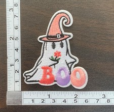 BOO Ghost Witch Halloween Embroidered Iron On Patch