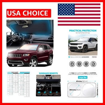 Foldable Windshield Sunshade - 65'' x 33.5'', Protect Your Car's Interior