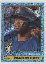 2025 Topps Heritage Chrome Light Blue Sparkle Refractor Victor Robles #268 05nw
