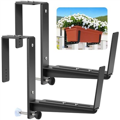 Window Box Brackets Adjustable Planter Heavy Duty Iron Flower for Railings