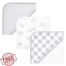 Touched by Nature Unisex Baby Organic Cotton Hooded Towel Gray