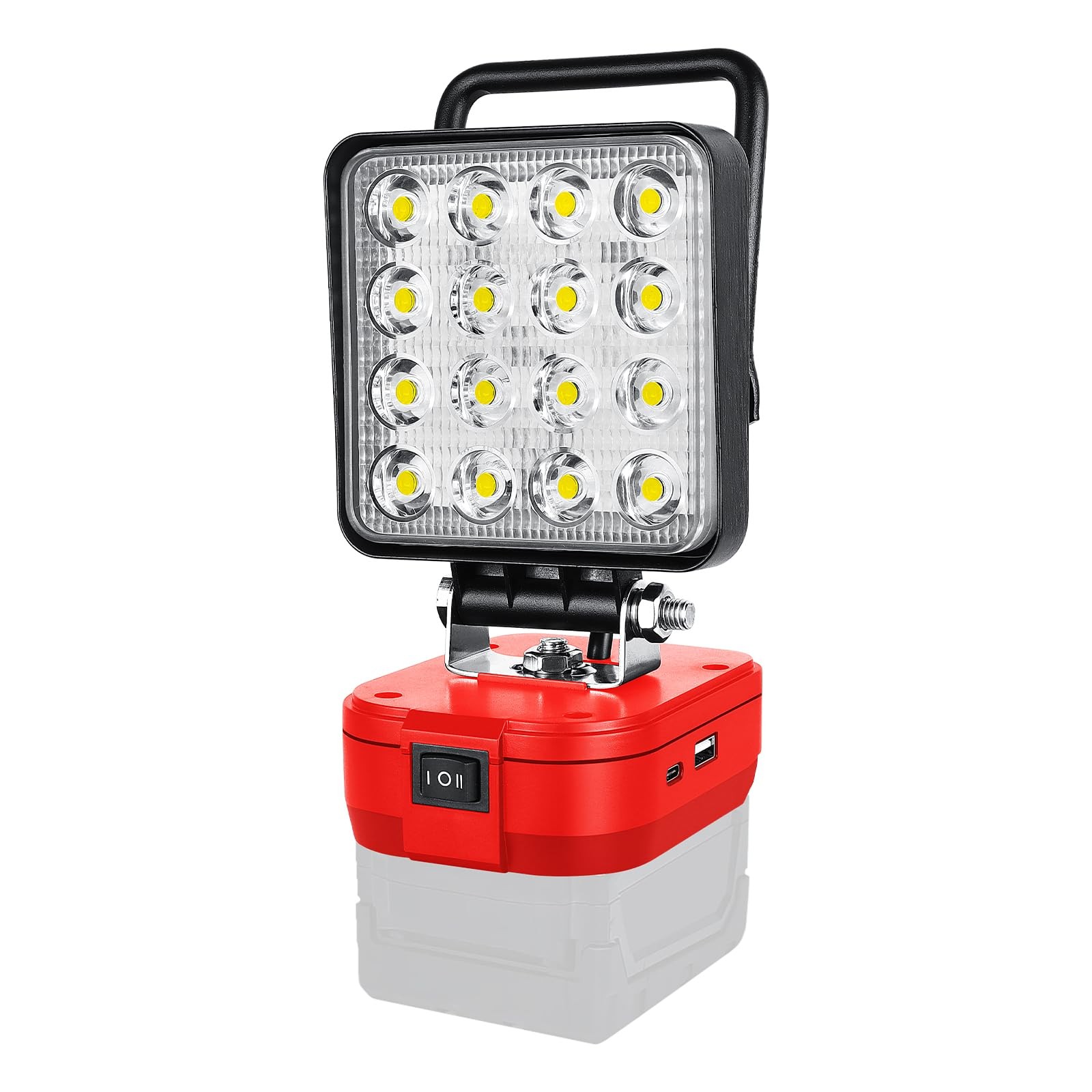 AUXTINGS 48W Luce da Lavoro LED per Milwaukee M18 18/20V,4800LM Faro LED Ricaric