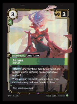 Janna - Savior 053/221 Riftbound TCG Spiritforged NM League of Legends