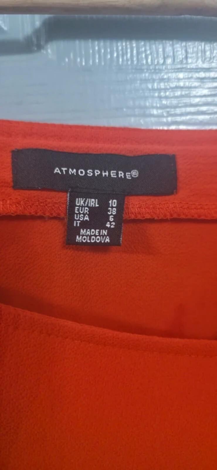 Atmosphere orange cold-shoulder peplum top - Size 10 image 3