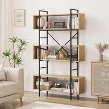 Stylish 71.3" 6-Tier Industrial Bookshelf with Storage for Home Office