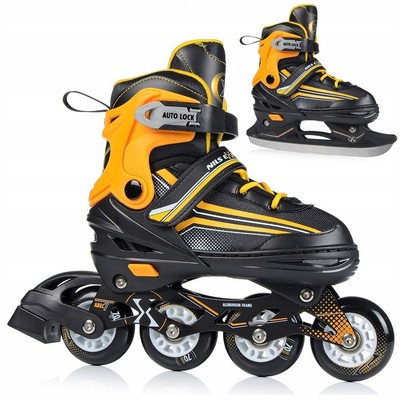 Inliner 2in1 Rollschuhe Inlineskates Schlittschuhe Verstellbar Kinder Erwachsene