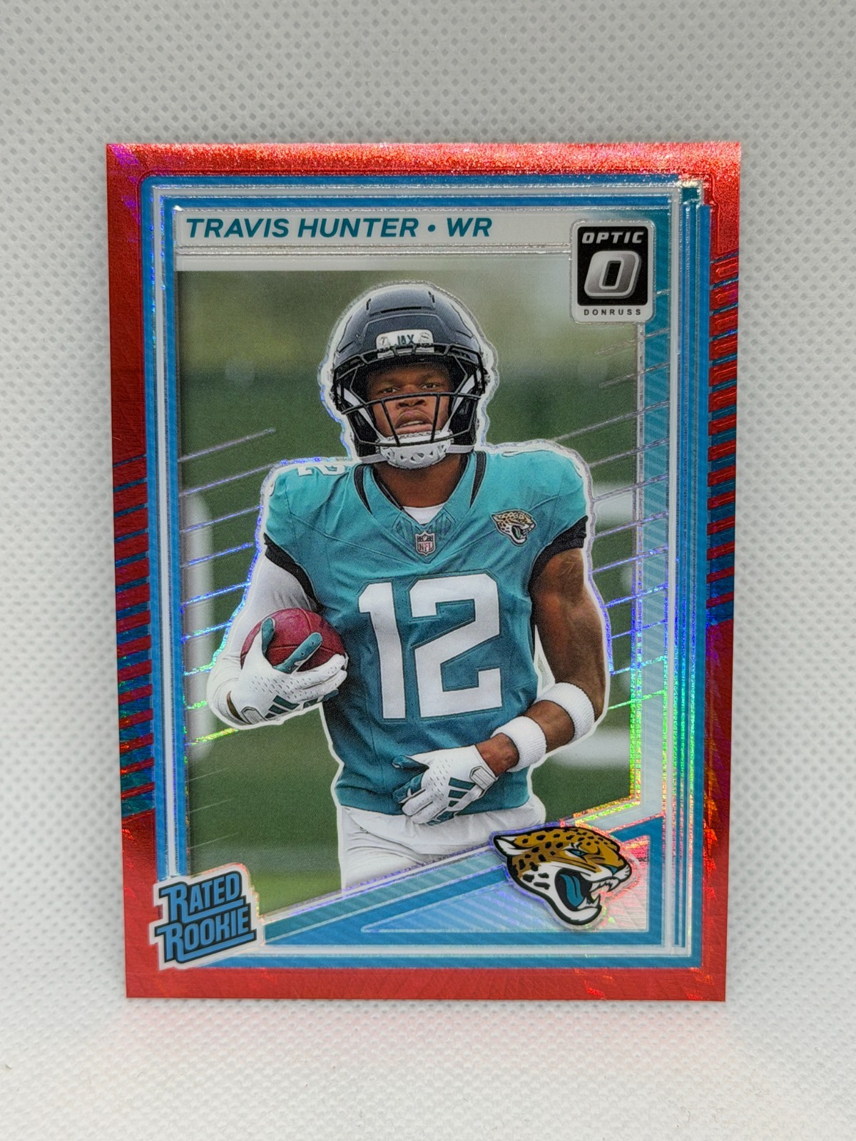 2025 Panini Donruss Optic Jaguars Travis Hunter Rookie Red Hyper #201