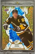 Sidney Crosby RARE GOLD SPARKLE  REFRACTOR  INVESTMENT CARD PENGUINS HOF MINT