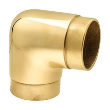2" Dia. x 2-3/8" H Polished Brass 90 Degree Flush Elbow Fitting for 2" O.D.