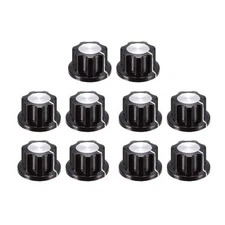 10Pcs Speaker Control Knob Power Amplifier Black 19mm Dia for 6mm Dia shaft