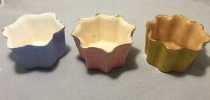 3 Antique Coalport Pastel Scalloped Cachepot Cache Pot Open Sugar Bowls
