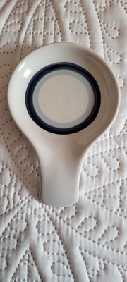 Pfaltzgraff Spoon Rest -Sky (Dark Blue & Light Blue Rings) - Stoneware