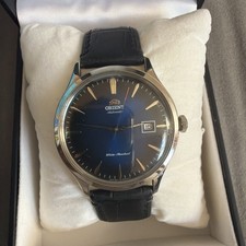 ORIENT Bambino 2 FAC08004D0 Automatic Watch Leather Bracelet Black/Blue 42 mm