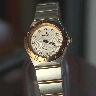 OMEGA Constellation Diamond Dial 18K Sedna Gold Bezel Quartz Watch