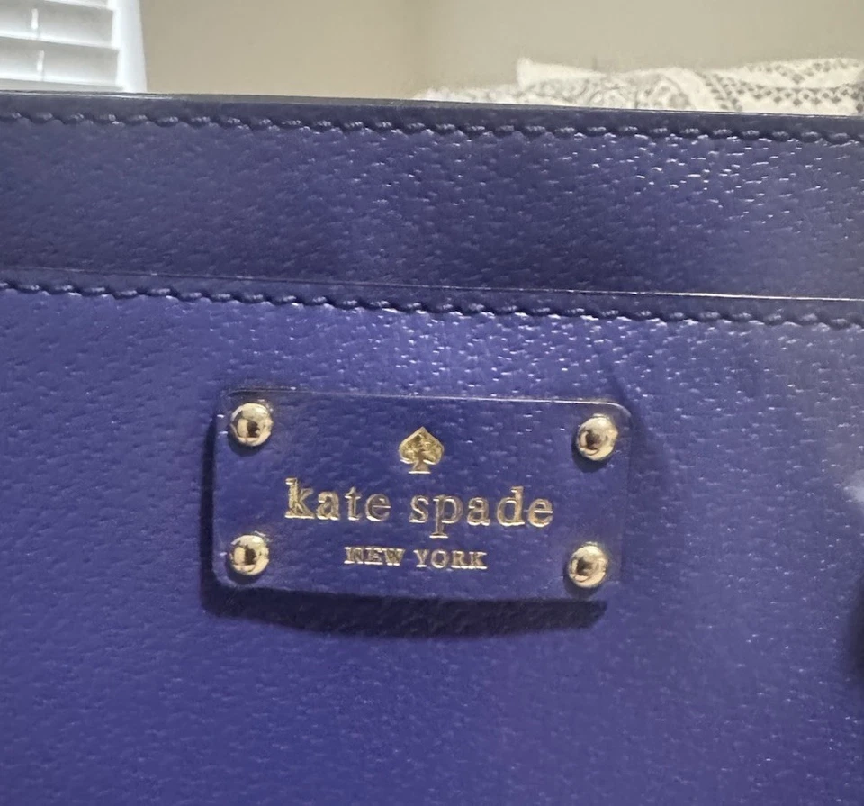 Kate Spade Wellesley Durham Satchel Blue Leather Purse Handbag Cute Bag XL - Image 4 of 4