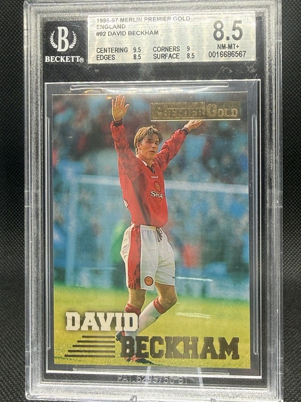 Merlin 1996-97 Premier Gold David Beckham Manchester United #092 BGS 8.5