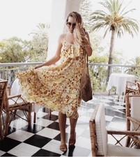 Spell & The Gypsy Dress Size XS Sayulita Midi Sunflower Yellow Strappy Boho