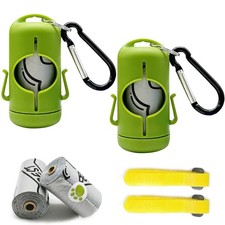 Dog Poop Bag Holder with Leash Clip, Adjustable Strap 2-Side Hooks for Used...