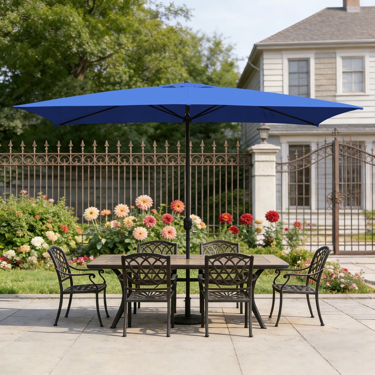10x6.5ft rectangle outdoor patio beach market aluminium umbrella sun stand Amazon.com : Yescom Solar LED Rectangular Tilt Townhouse Shade powered LED lights and an easy on/off switch 10x6.5ft Rectangular Patio Umbrella with