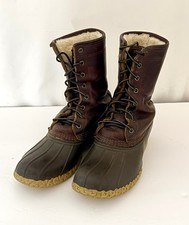 Bean Boot LL Bean Signature 8" Shearling Lined Snow Duck Women's Size 9M Brown