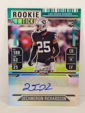 2024 Panini Contenders Optic - Rookie Ticket Auto Decamerion Richardson Teal /99