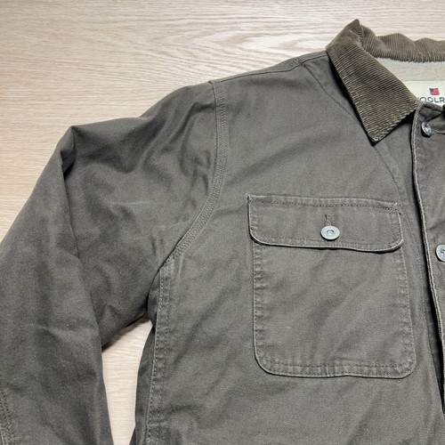 Veste de corvée Woolrich homme L marron toile doublée sherpa col velours côtelé manteau de grange - Photo 2/24