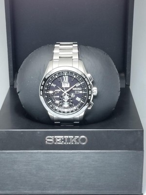 箱保付美品SEIKO ASTRON SBXB137 8X42-0AB0-3 SEIKO Astron 8X42-0AB0-3 SBXB137 Black Dial Solar Men's