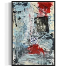 Original Mixed Media Abstract Modern Art Painting 24x36 “Times Square 1945"