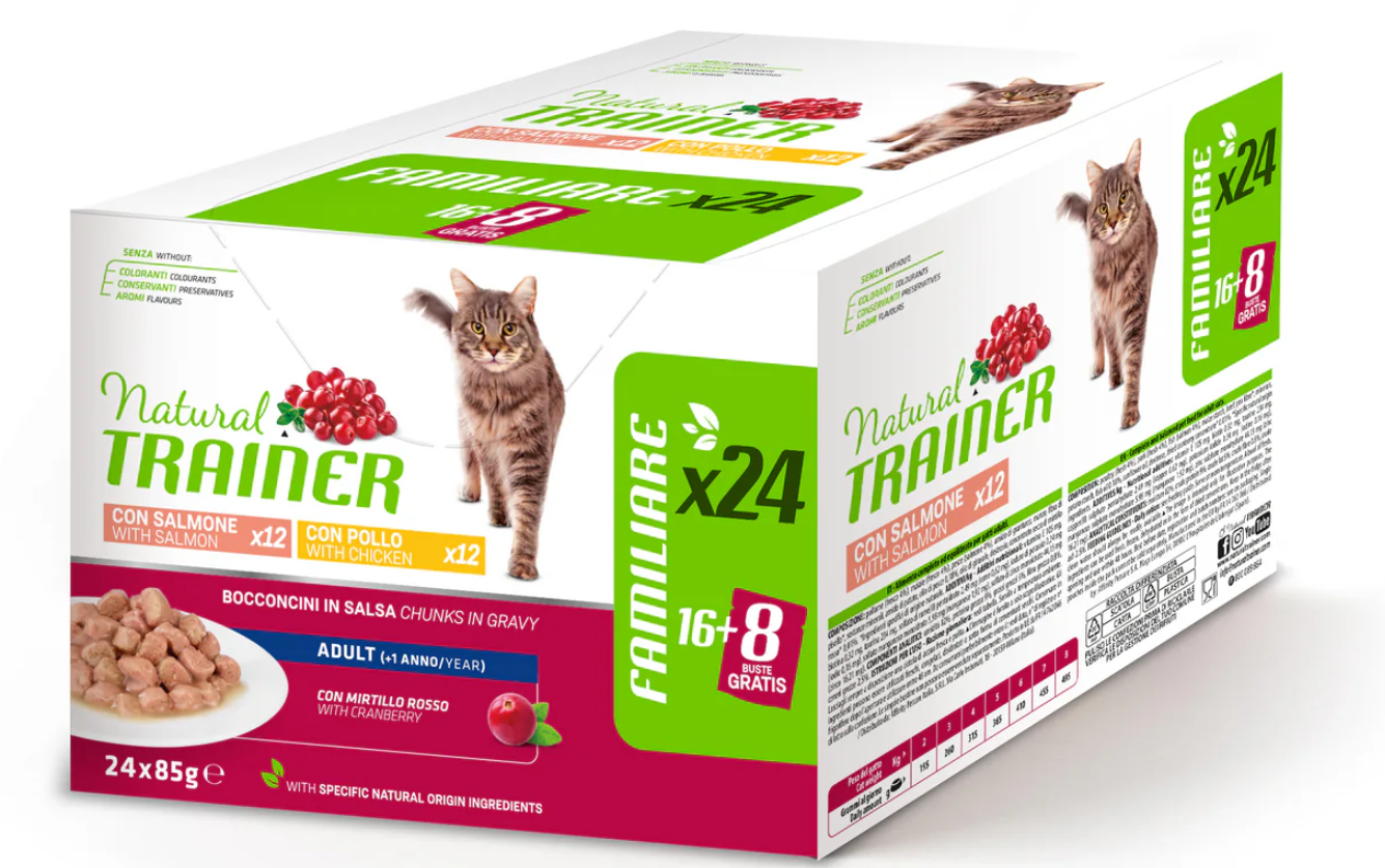 Natural Trainer Cat 24x85gr Salmone Pollo