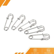 20 x Safety Pins 1.06" Large Metal Sewing Pins Silver Tone